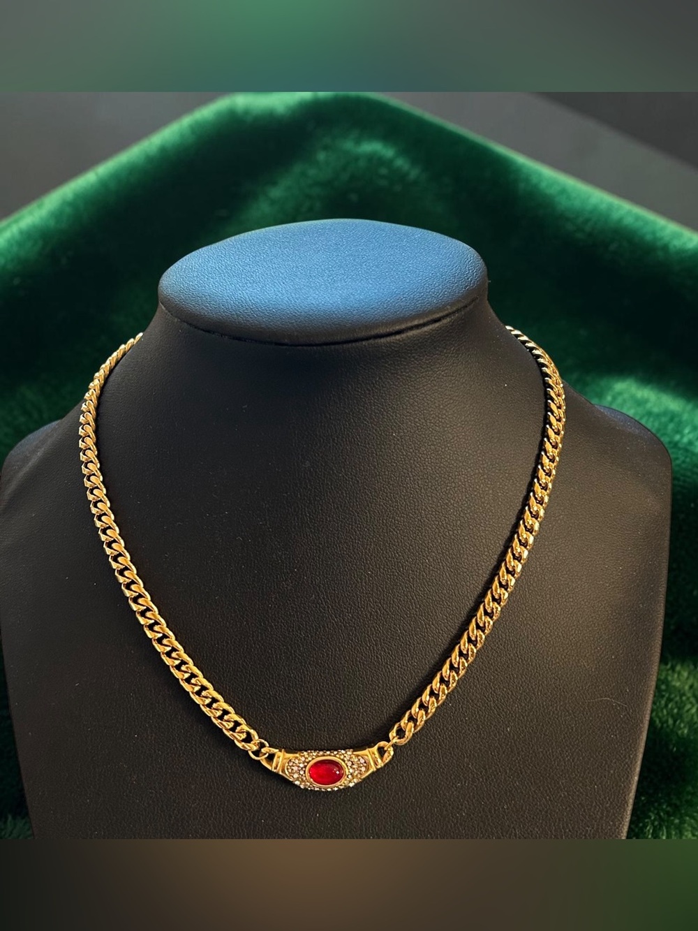 Love Aero Victoria 18k Gold-plated Ruby Cabochon Necklace